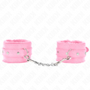 Kink - poggipolsi premium rivestiti in pelliccia rosa con cintura rosa regolabile 17-29 cm x 6 cm
