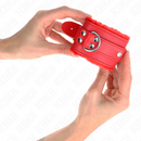 Kink - resistenza da polso imbottita in pelliccia rosso con cintura rossa regolabile 17-29 cm x 6 cm