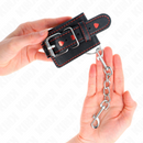 Kink - polso nero con intarsio cuore rosso regolabile 21-28 cm x 5,5 cm