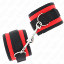 Kink - tenuta da polso in nylon hook&loop rosso-nero modello 2 regolabile 18-35 cm x 6 cm