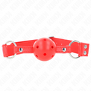 Kink - ball gag completo rosso cavo duro 62 x 2 cm