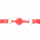 Kink - ball gag completo rosso cavo duro 62 x 2 cm