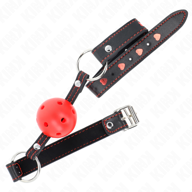 Kink - ball gag hollow hard rosso modello 2 65 x 2,5 cm