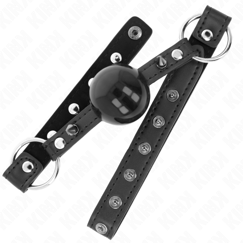 Kink - ball gag 4 cm con rivetto punta e chiusura a scatto 65 x 2 cm