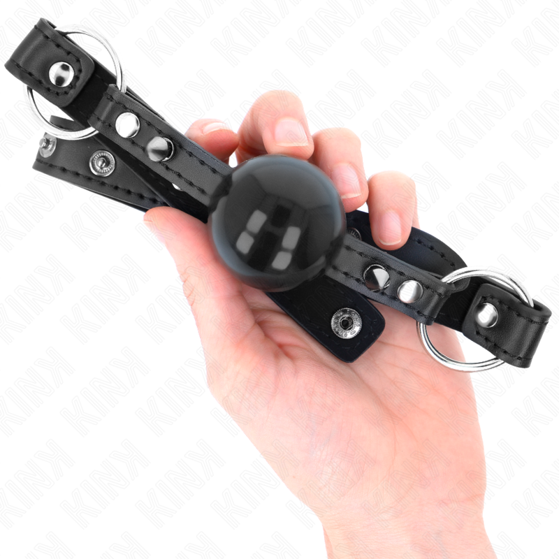 Kink - ball gag 4 cm con rivetto punta e chiusura a scatto 65 x 2 cm