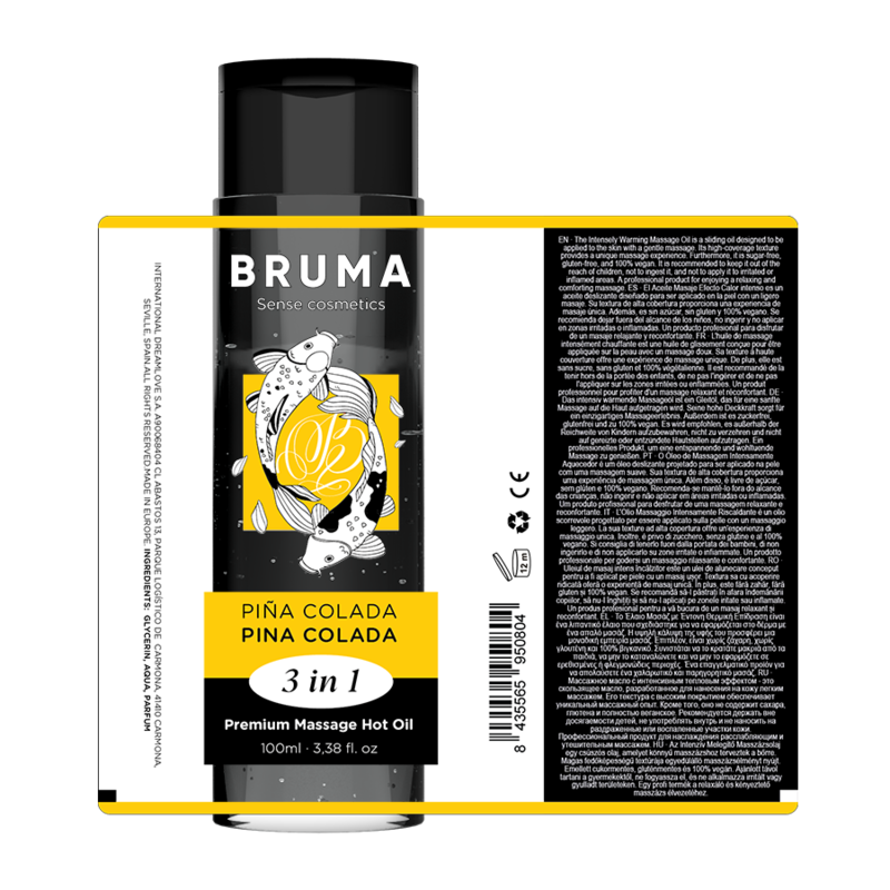 Bruma - olio da massaggio premium effetto calore sapore pina colada 3 in 1 - 100 ml