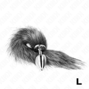 Kink - plug anale misura l 10 x 4 cm con coda sintetica 40 cm grigio