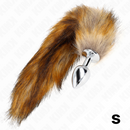 Kink - plug anale taglia s 7 x 3 cm con coda sintetica 40 cm marrone