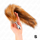 Kink - plug anale taglia s 7 x 3 cm con coda sintetica 40 cm marrone