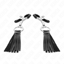 Kink - morsetti per capezzoli in similpelle con nappine 6 cm