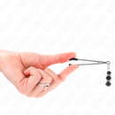 Kink - pinze per capezzoli sottili oro con 3 perline di vetro nere 7 cm