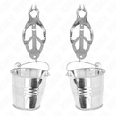 Kink - pinze per capezzoli trifoglio giapponese con secchielli argento