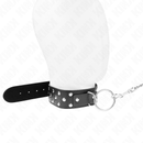 Kink - collana con cinturino ad anello rivetto con cintura 65 cm nero regolabile 36-50 cm x 3,8 cm