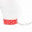 Kink - collana con cinturino ad anello rivetto con cintura 65 cm rosso regolabile 36-50 cm x 3,8 cm