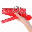 Kink - collana con cinturino ad anello rivetto con cintura 65 cm rosso regolabile 36-50 cm x 3,8 cm