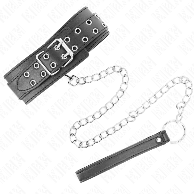 Kink - collana con cinturino 65 cm fibbie argento regolabile 33-46 cm x 5,5 cm