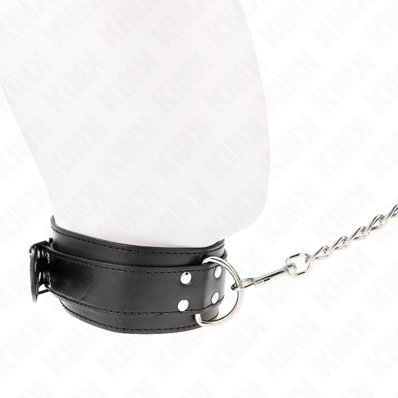 Kink - collana con cinturino 65 cm fibbie argento regolabile 33-46 cm x 5,5 cm