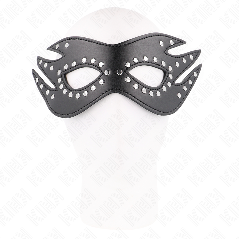 Kink - maschera in similpelle con rivetti modello 3 26 x 9,5 cm