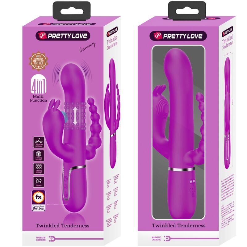 Pretty love - cammy vibratore triplo multifunzione 4 in 1 rosa