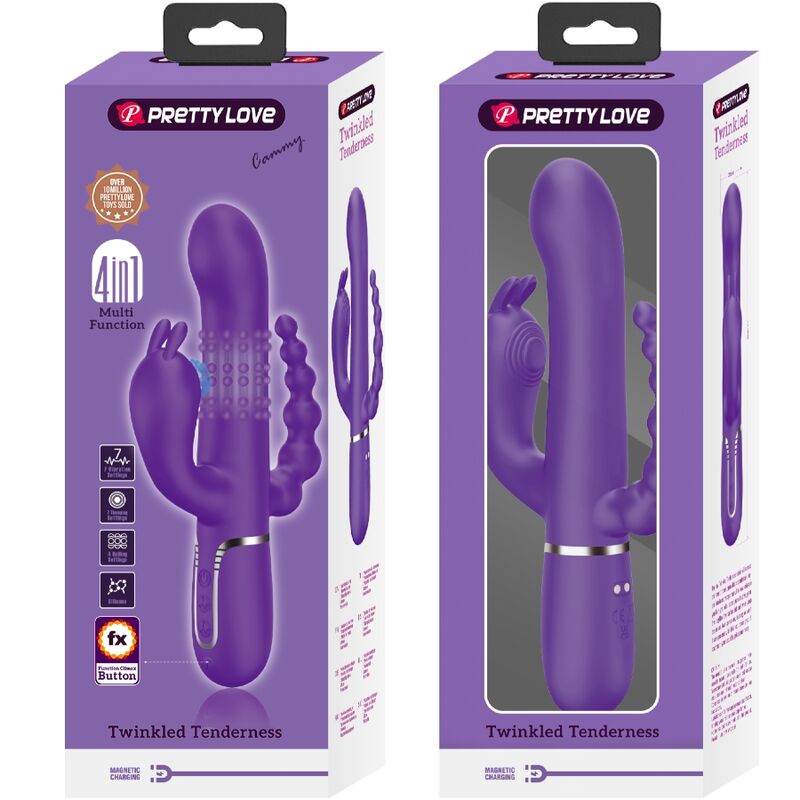 Pretty love - cammy vibratore triplo multifunzione 4 in 1 viola