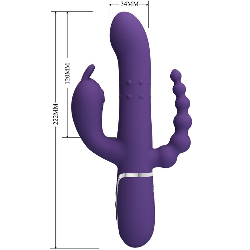 Pretty love - cammy vibratore triplo multifunzione 4 in 1 viola