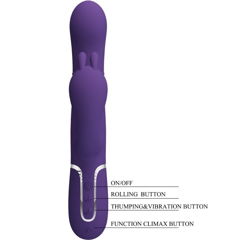 Pretty love - cammy vibratore triplo multifunzione 4 in 1 viola