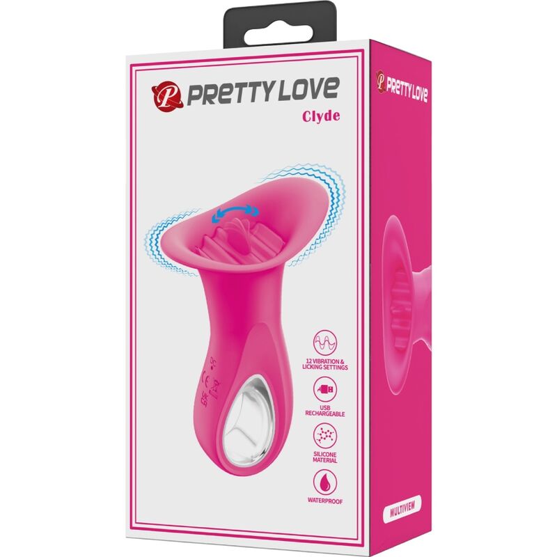 Pretty love - clyde vibratore orale lingua vibrante 12 vibrazioni rosa