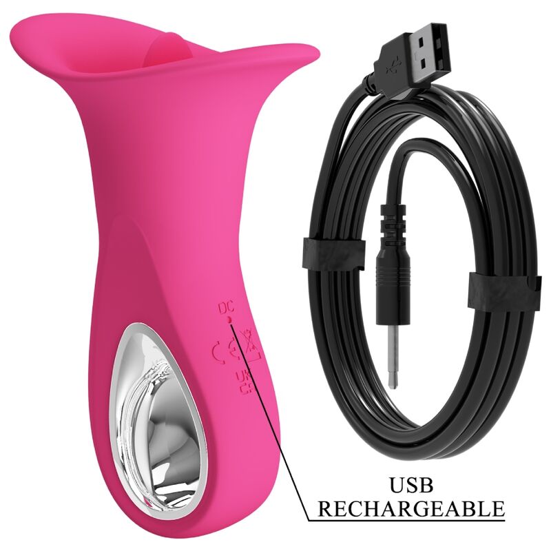 Pretty love - clyde vibratore orale lingua vibrante 12 vibrazioni rosa