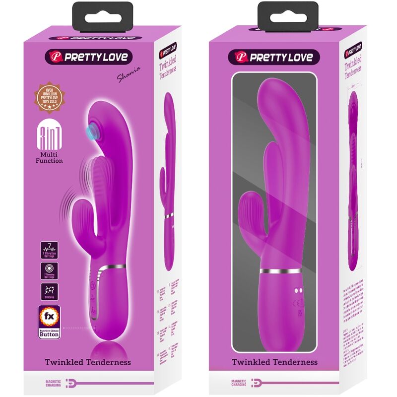 Pretty love - shania vibratore triplo coniglio multifunzione rosa