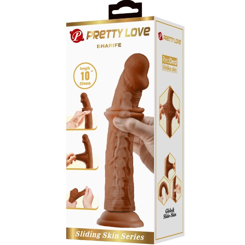 Pretty love - sharife dildo realistico 25 cm marrone