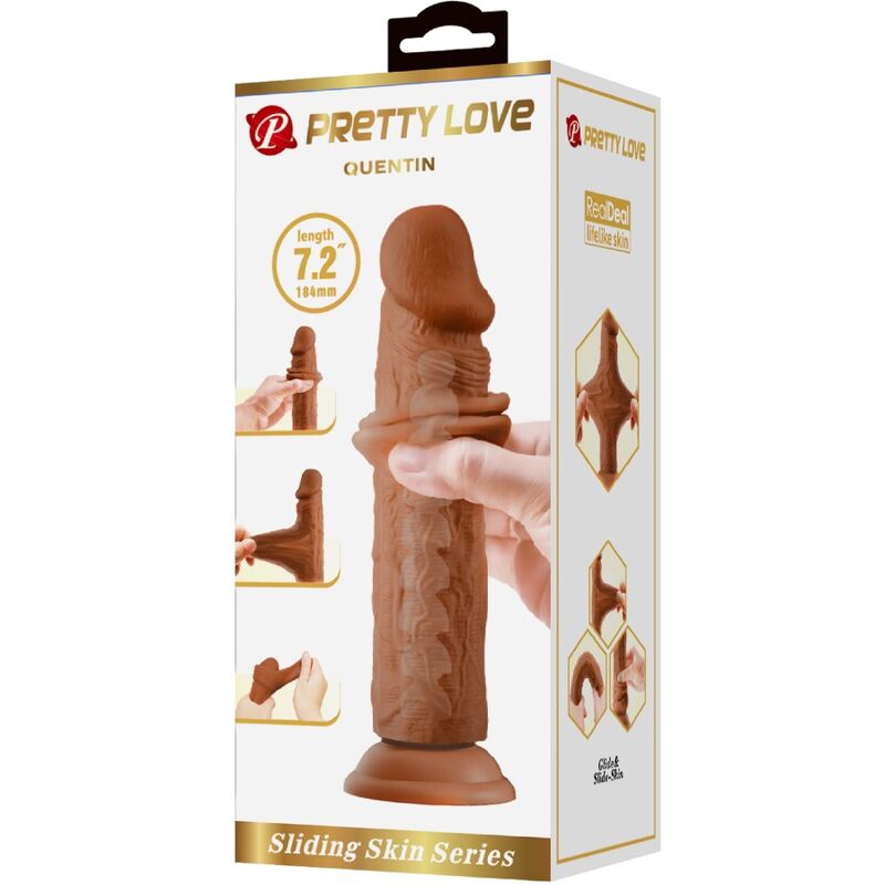 Pretty love - quentin dildo realistico 18 cm marrone