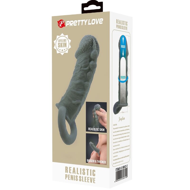 Pretty love - realistico ingrandimento del pene e guaina ritardante grigio