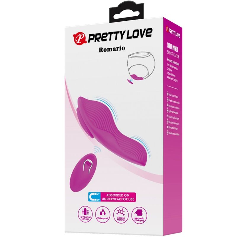 Pretty love - romario stimolatore clitorideo lay-on telecomando rosa