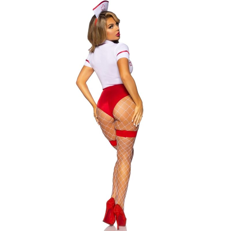 Leg avenue - costume da infermiera sexy rosso/bianco s