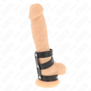 Kink - anello per pene in pelle tripla con chiusura a pressione