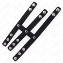 Kink - anello per pene in pelle tripla con chiusura a pressione