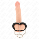 Kink - anello per pene catena 4 cm metallo 7 cm con cintura in pelle