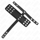 Kink - anello per gabbia per pene in pelle con cinturino divisore per palline rivestito regolabile