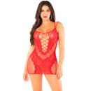 Leg avenue - mini abito in rete con spalline rosso