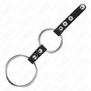Kink - doppio anello per pene da 3,8 cm a 5 cm collegato da pelle