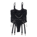 Subblime - 954260 body con catene + cintura reggicalze nero s/m