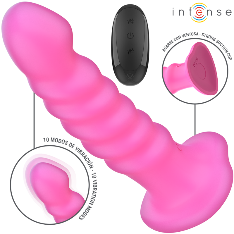 Intense - cindy vibratore taglia l design a spirale 10 vibrazioni telecomando rosa