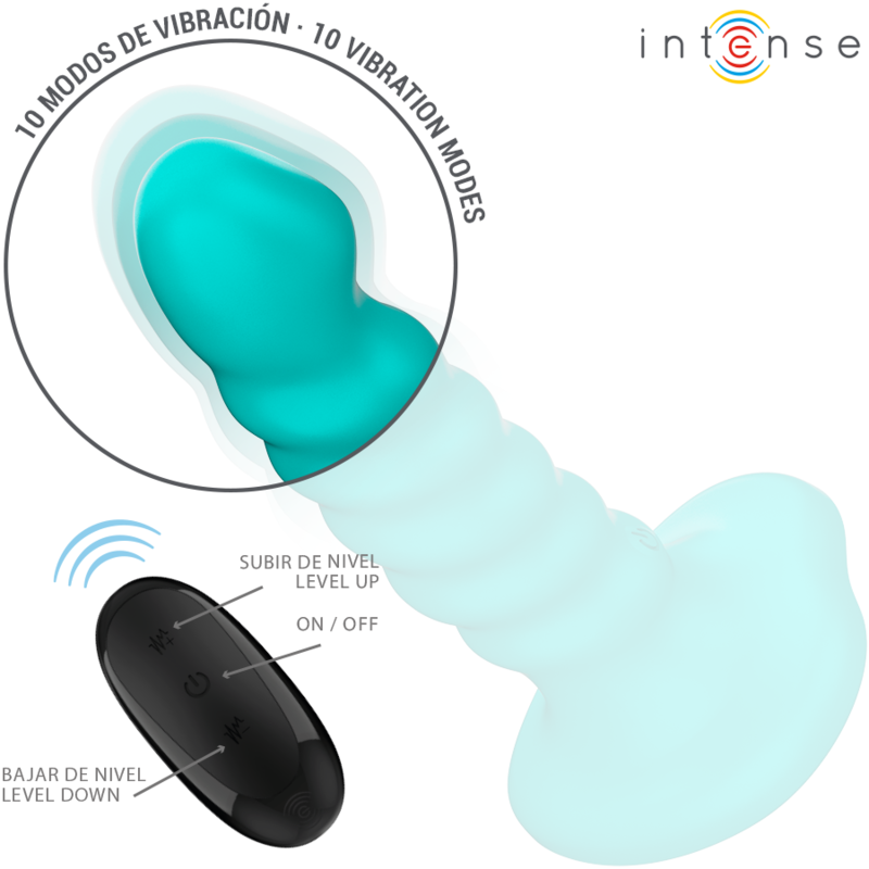 Intense - buffy vibratore taglia s design a spirale 10 vibrazioni telecomando blu