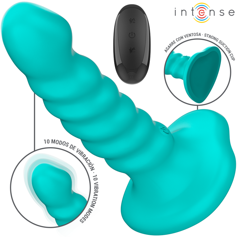 Intense - buffy vibratore taglia s design a spirale 10 vibrazioni telecomando blu