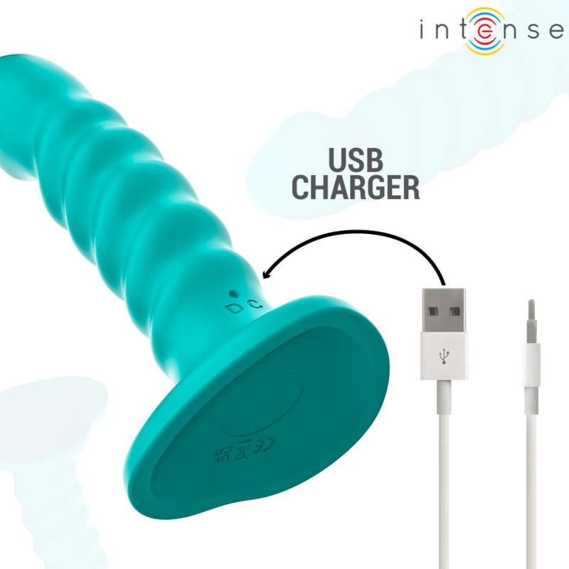 Intense - buffy vibratore taglia s design a spirale 10 vibrazioni telecomando blu