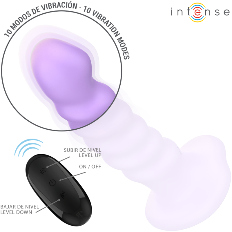Intense - brenda vibratore taglia m design a spirale 10 vibrazioni telecomando viola