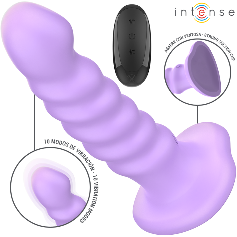 Intense - brenda vibratore taglia m design a spirale 10 vibrazioni telecomando viola