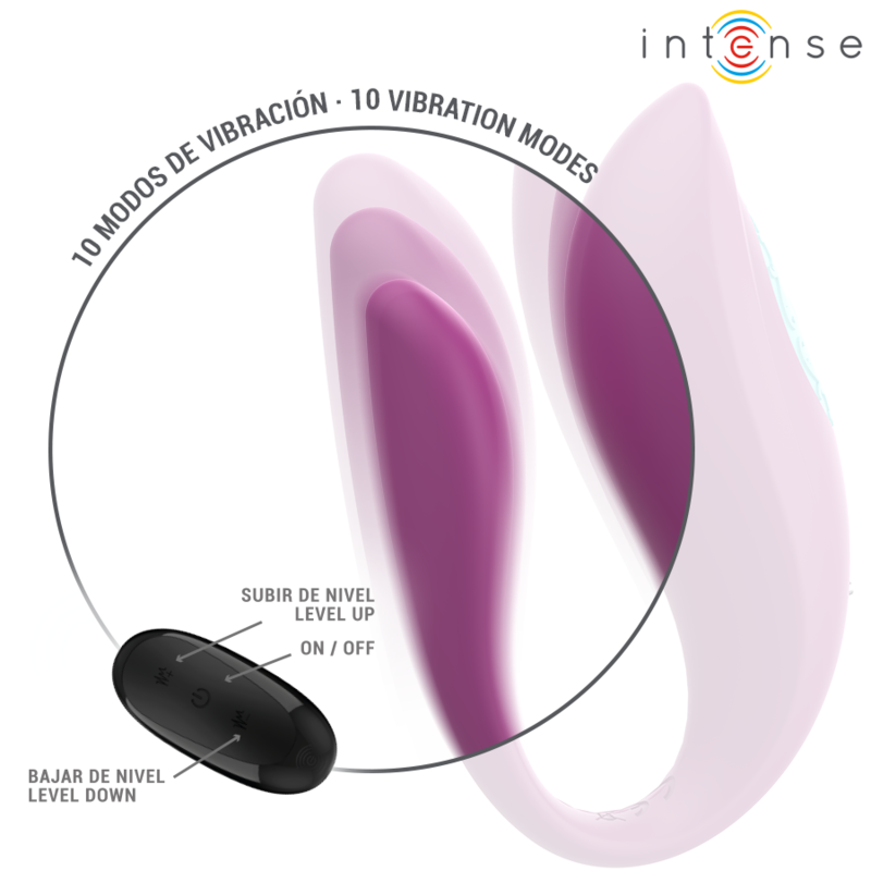 Intense - annie vibratore e stimolatore a forma di u telecomando viola