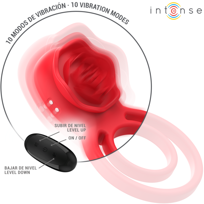 Intense - gail stimolatore rose 10 vibrazioni rosso telecomando