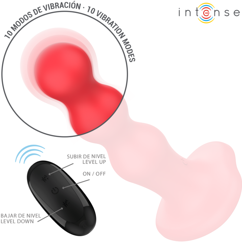 Intense - cody vibratore con ventosa telecomando rosso